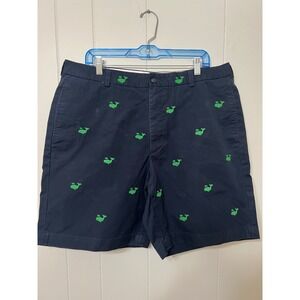 Brooks Brothers 346 Navy Shorts Green Whale Critter Preppy Mens Size 38
